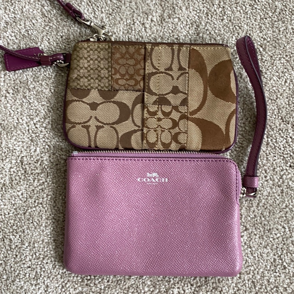 Two compact Coach wristlets